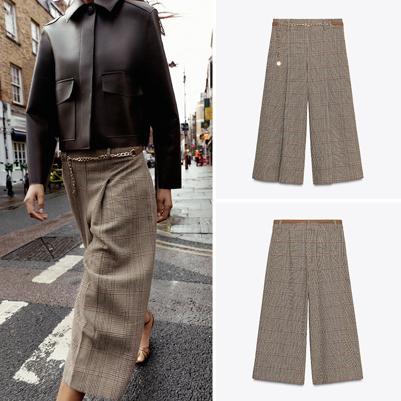 Ethnic Clothing & Online Fashion Store Khaadi Us - Hoge taille losse geruite lange casual