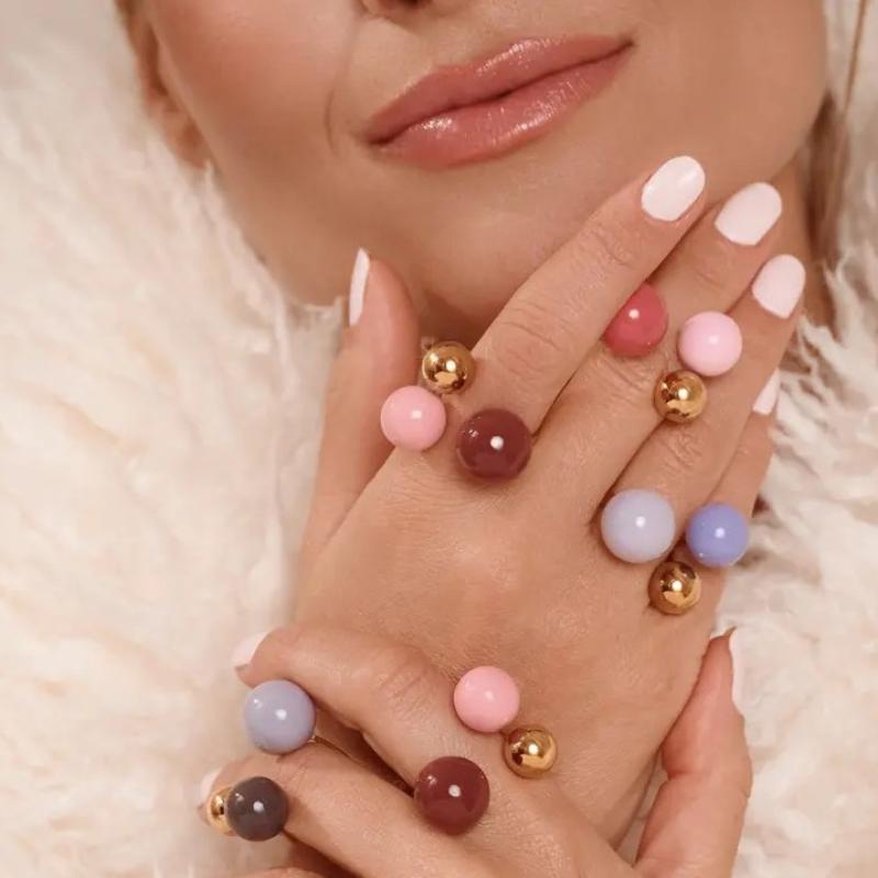 Ethnic Fashion Jewellery - Boho-stijl snoepkleurige emaille ring verstelbare open