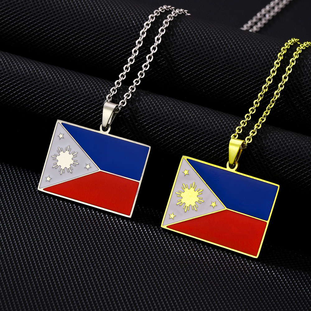 Ethnic Fashion Philippines - 2024 Nieuwe Mode Roestvrijstalen Filippijn Vlag