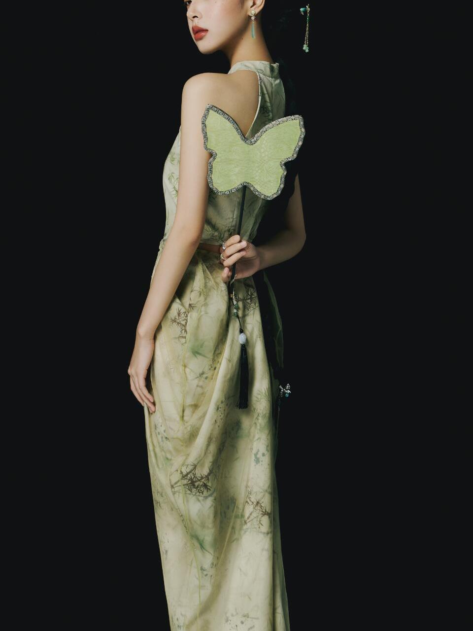 Nieuwe groene Chinese stijl ru - Ethnic Fashion Studio recensie en prijs