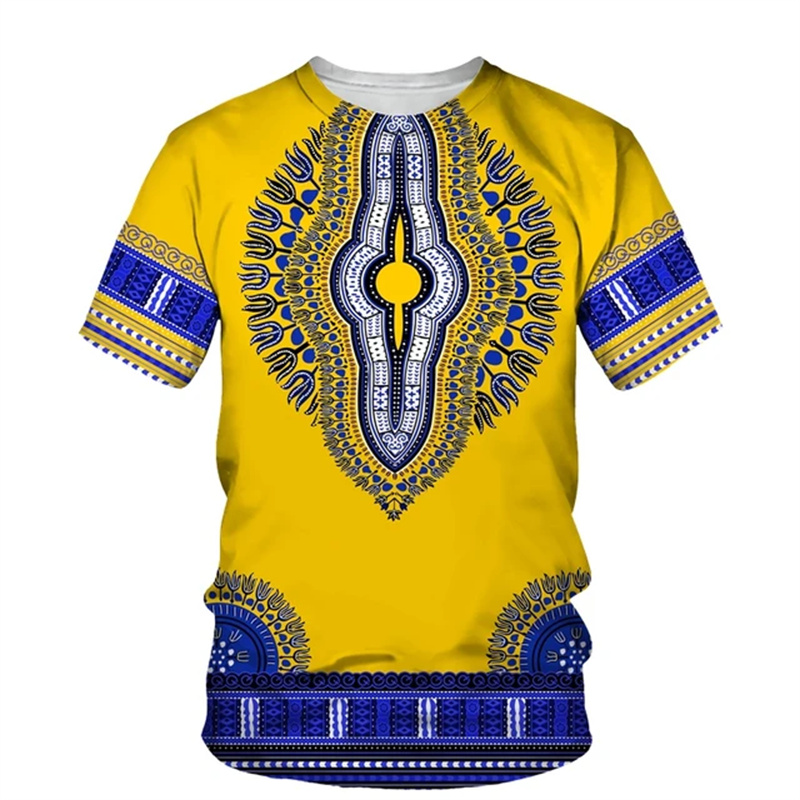 Zomer Harajuku 3D Print Afrika - Dashiki Shirt Men recensie en prijs