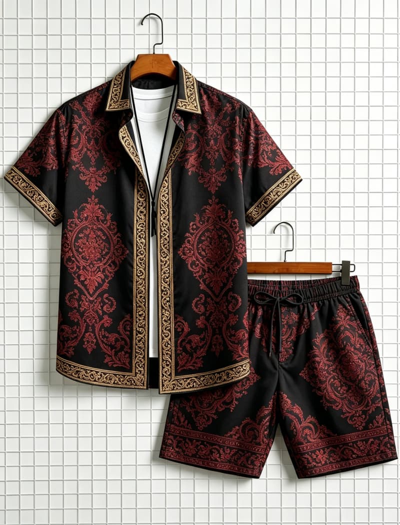 Herenset met etnische print, k - Ethnic Style recensie en prijs