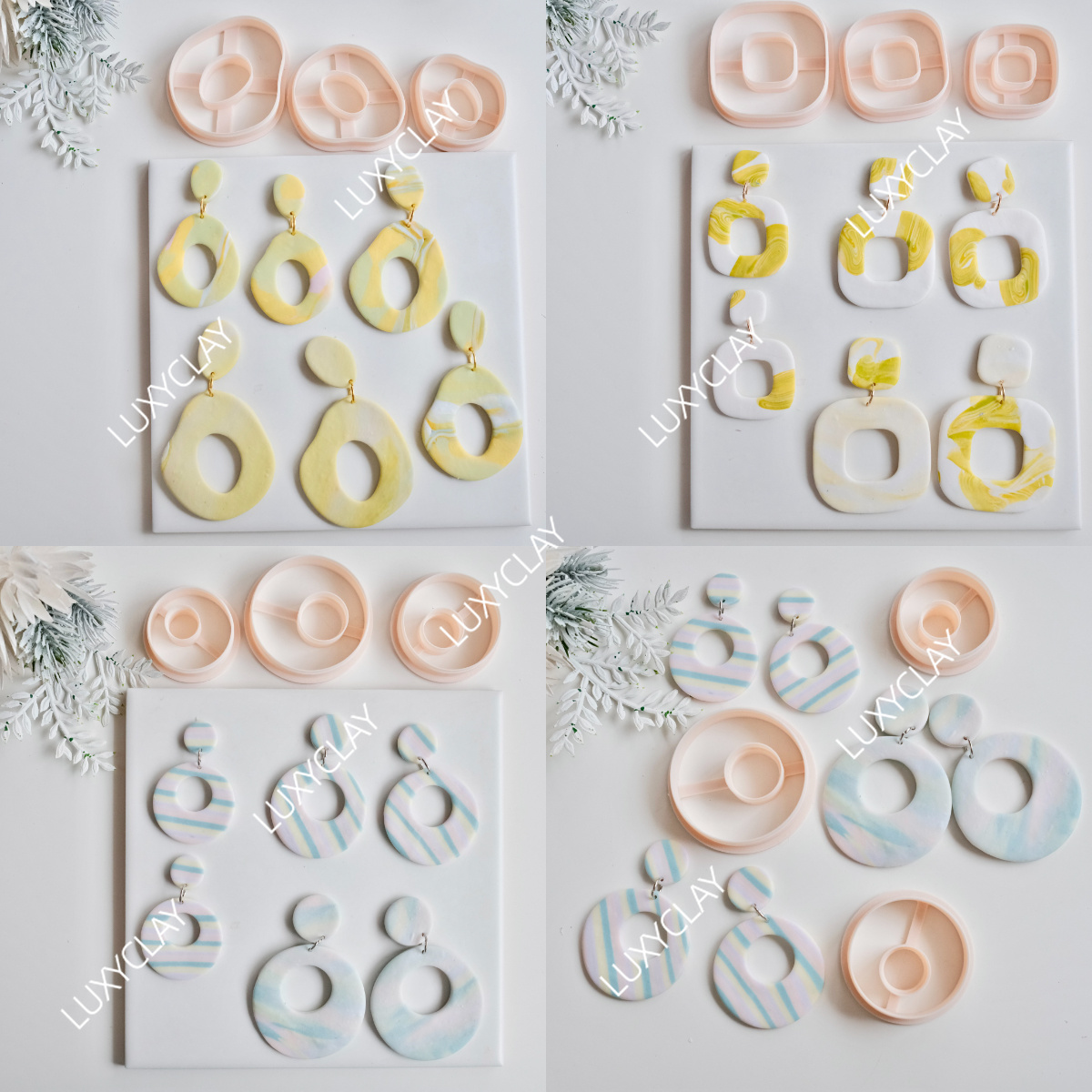 3 stuks holle cirkel vierkante - Ethnic Fashion Jewellery recensie en prijs